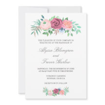 Elegant Dusty Blue Rosa Blommigt Bröllop