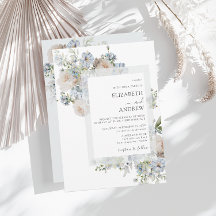Elegant Dusty Blue & Rosa Blommigt Bröllop