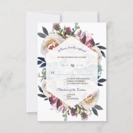 Elegant Dusty Blue Rosa Blommigt Geometric Bröllop OSA Kort