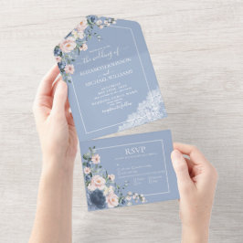 Elegant Dusty Blue  Rosa Rustic Snöre allt i O