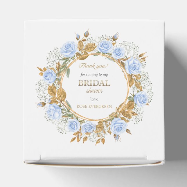 Elegant Dusty Blue Roses and Baby’s Breathe Presentaskar (Överdel)