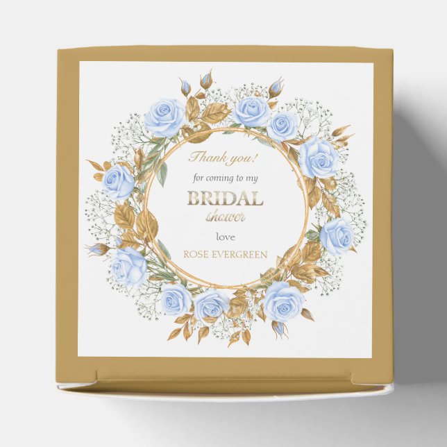 Elegant Dusty Blue Roses and Baby’s Breathe Presentaskar (Överdel)