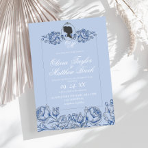 Elegant Dusty Blue Script Bridgerton Bröllop