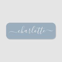 Elegant Dusty Blue Script Modern Namn Personlig