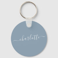 Elegant Dusty Blue Script Modern Namn Personlig