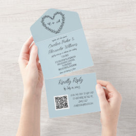 Elegant Dusty Blue Script Unik OSA QR-kod