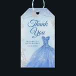 Elegant Dusty Blue Silver Winter Xv Años Tack Presentetikett<br><div class="desc">Elegant Dusty Blue Silver Winter Xv Años Tack Tacks Märkre</div>