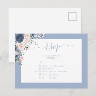 Elegant Dusty Blue Snöre Script OSA Inbjudan Vykort