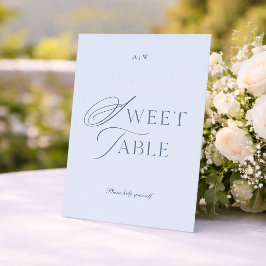 Elegant Dusty Blue Sweet Table Wedding Sign Inbjudningar