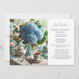 Elegant Dusty Blue Tea Party Inbjudningar