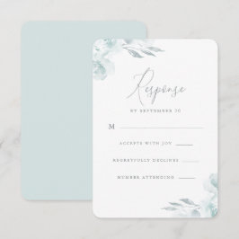 Elegant Dusty Blue Watercolor Blommigt Bröllop OSA