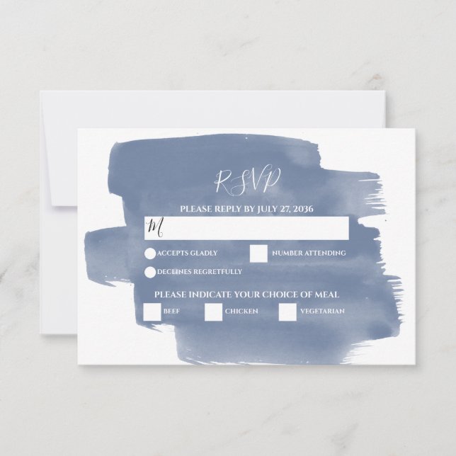 Elegant Dusty Blue Watercolor-Bröllop OSA (Framsida)