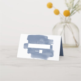 Elegant Dusty Blue Watercolor Bröllop Place Card Placeringskort