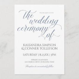 Elegant Dusty Blue Wedding Investigations-Calligra Inbjudningar