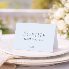 Elegant Dusty Blue Wedding Place Card Bordsnummer