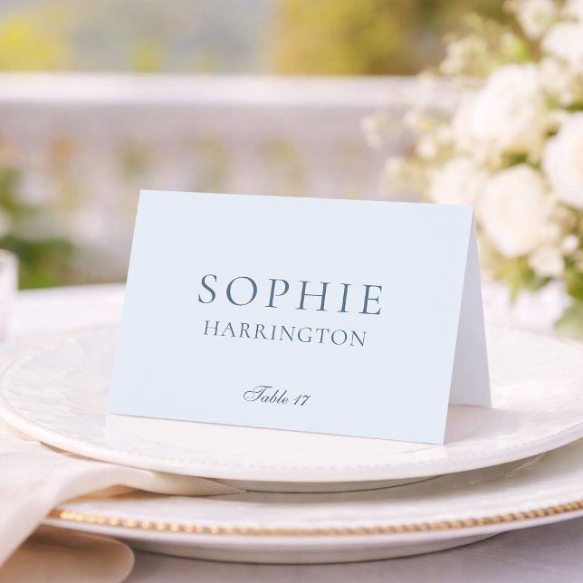 Elegant Dusty Blue Wedding Place Card Bordsnummer (Skapare uppladdad)