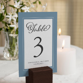 Elegant Dusty Blue Wedding Reception Bordsnummer
