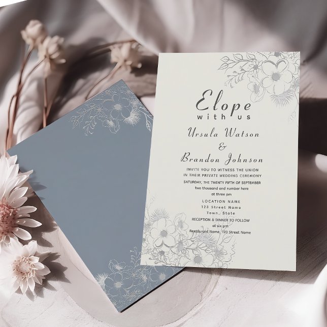 Elegant Dusty Blue Wedding Reception Inbjudningar (Skapare uppladdad)