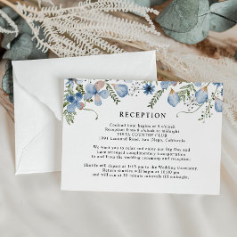 Elegant Dusty Blue Wedding Reception Tilläggskort