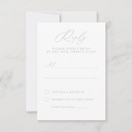 Elegant Dusty Blue & White Calligraphy-OSA kort