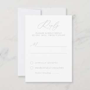 Elegant Dusty Blue & White Calligraphy-OSA kort