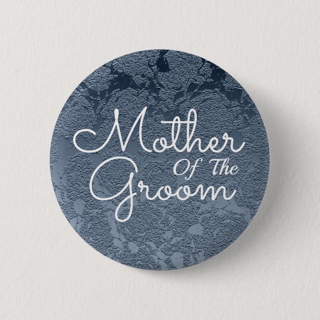 Elegant Dusty Blue White Mor i Groom Knapp (Framsida)