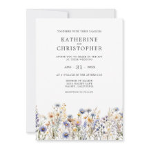 Elegant Dusty Blue Wildblombudget Bröllop