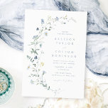 Elegant Dusty Blue Wildblomma Rustic Boho Bröllop Inbjudningar<br><div class="desc">Elegant känsliga vildblommor med vattenfärg,  ange tillsammans med din händelseinformation. Pastellpaletter av mjuk gult,  benvit,  grönt,  dammblått och botaniskt grönt,  enkelt och romantiskt. Bröllopapporter av Underbar blommigt för det moderna ryska bröllop,  trädgårdsbröllopet i land och boho bröllop i vår och sommar.</div>