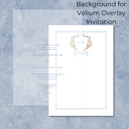 Elegant Dusty Blue Wildblomma Vapensköld Bakgrund Inbjudningar