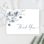 Elegant Dusty Blue Winter Foliage Boho Tack Vykort<br><div class="desc">Elegant Dusty Blue Winter Foliage Boho Tack Postcard.</div>