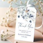 Elegant Dusty Blue Winter Foliage Bröllop Presentetikett<br><div class="desc">Koppla de här märkrna till din bröllopsfavoriter för att tacka gästerna i sommaren stil. All text är redigerbar för den slutliga anpassningen.</div>