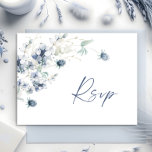 Elegant Dusty Blue Winter Foliage Watercolor OSA Vykort<br><div class="desc">Skapa ditt eget svarskort med den här mallen "Elegant Dusty Blue Winter Foliage Watercolor OSA Postcard" för att matcha bröllop stil,  färg och temat. Kontakta mig om du behöver hjälp eller matchande artiklar.</div>