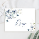 Elegant Dusty Blue Winter Foliage Watercolor OSA Vykort<br><div class="desc">Skapa ditt eget svarskort med den här mallen "Elegant Dusty Blue Winter Foliage Watercolor OSA Postcard" för att matcha bröllop stil,  färg och temat. Kontakta mig om du behöver hjälp eller matchande artiklar.</div>