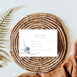 Elegant Dusty BlueFloral Vår Bloom Bröllop OSA Kort