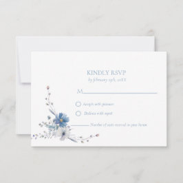 Elegant Dusty BlueFloral Vår Bloom Bröllop OSA Kort