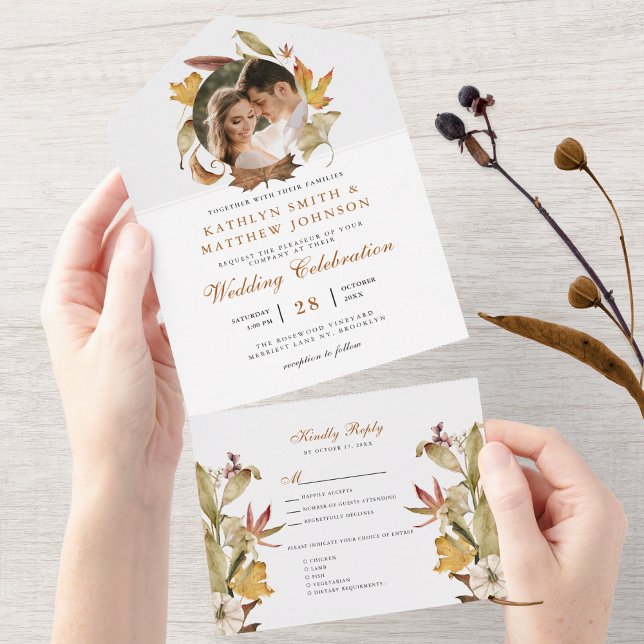 Elegant Dusty Brown Autumn Foliage Fall Wedding (Skapare uppladdad)
