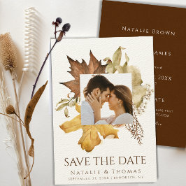 Elegant Dusty Brown Autumn Foliage Fall Wedding Spara Datumet