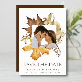 Elegant Dusty Brown Autumn Foliage Fall Wedding Spara Datumet