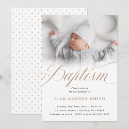 Elegant Dusty Cream Scallops Christening Baptism I Inbjudningar