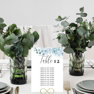Elegant Dusty Eucalyptus Bord sätskort Inbjudningar