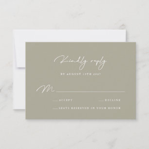 Elegant Dusty Grått Calligraphy OSA kort