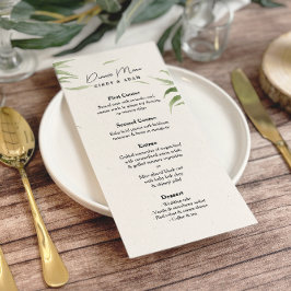 Elegant Dusty Greenery Foliage Bröllop Meny