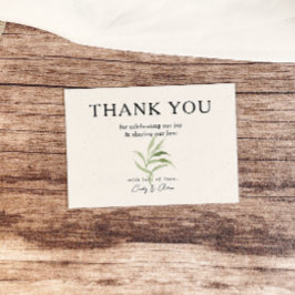 Elegant Dusty Greenery Foliage Bröllop Tack Kort