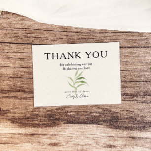 Elegant Dusty Greenery Foliage Bröllop Tack Kort