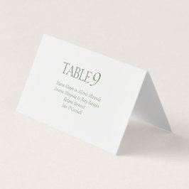 Elegant Dusty Grönt Monogram Bröllop Place Cards Kort