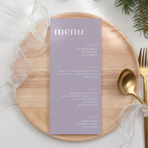Elegant Dusty Lilac Art Deco Tall Dinner Meny