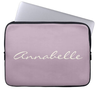 Elegant Dusty Lilac Handskriven Namn-Anpassningsba Laptop Fodral