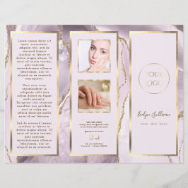 Elegant Dusty Lilac och Guld Agate Brochure