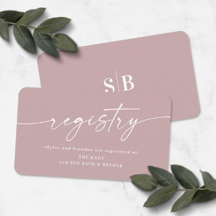 Elegant Dusty Mauve Möhippa Gift Registry Tilläggskort