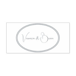 Elegant Dusty Navy Blue Collection bride and groom Självfärgande Stämpel